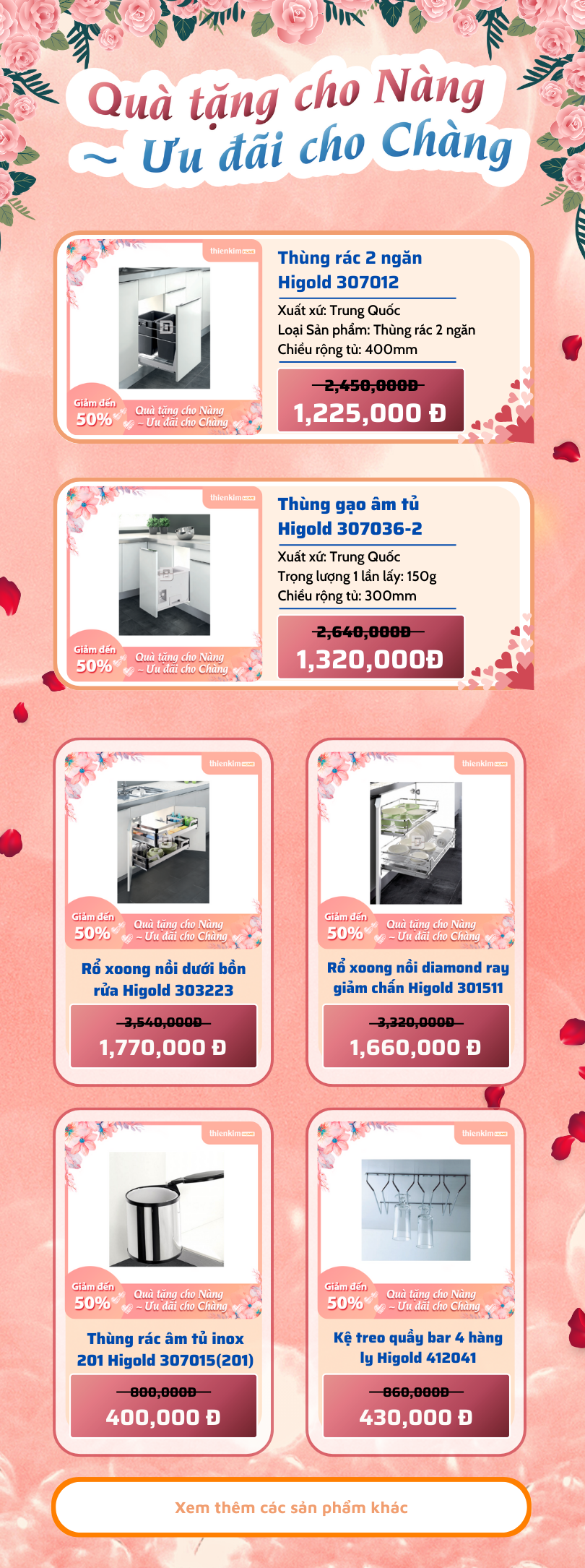 Khuyến mãi Hafele - Quà tặng cho Nàng, Ưu đãi cho Chàng